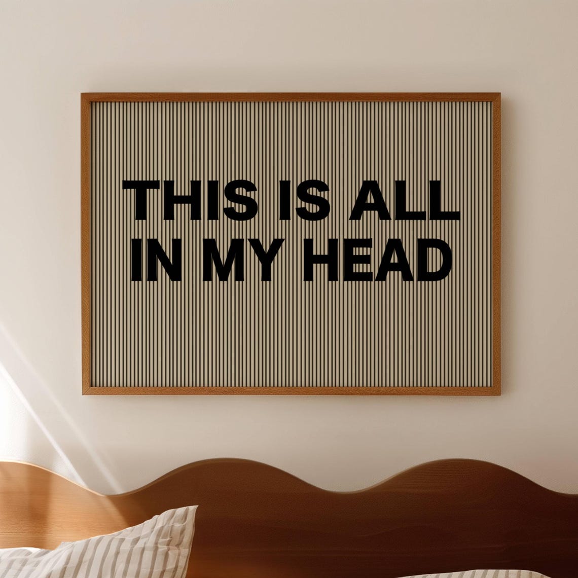 This Is All In My Head Bold Black Retro Typographic Wall Art