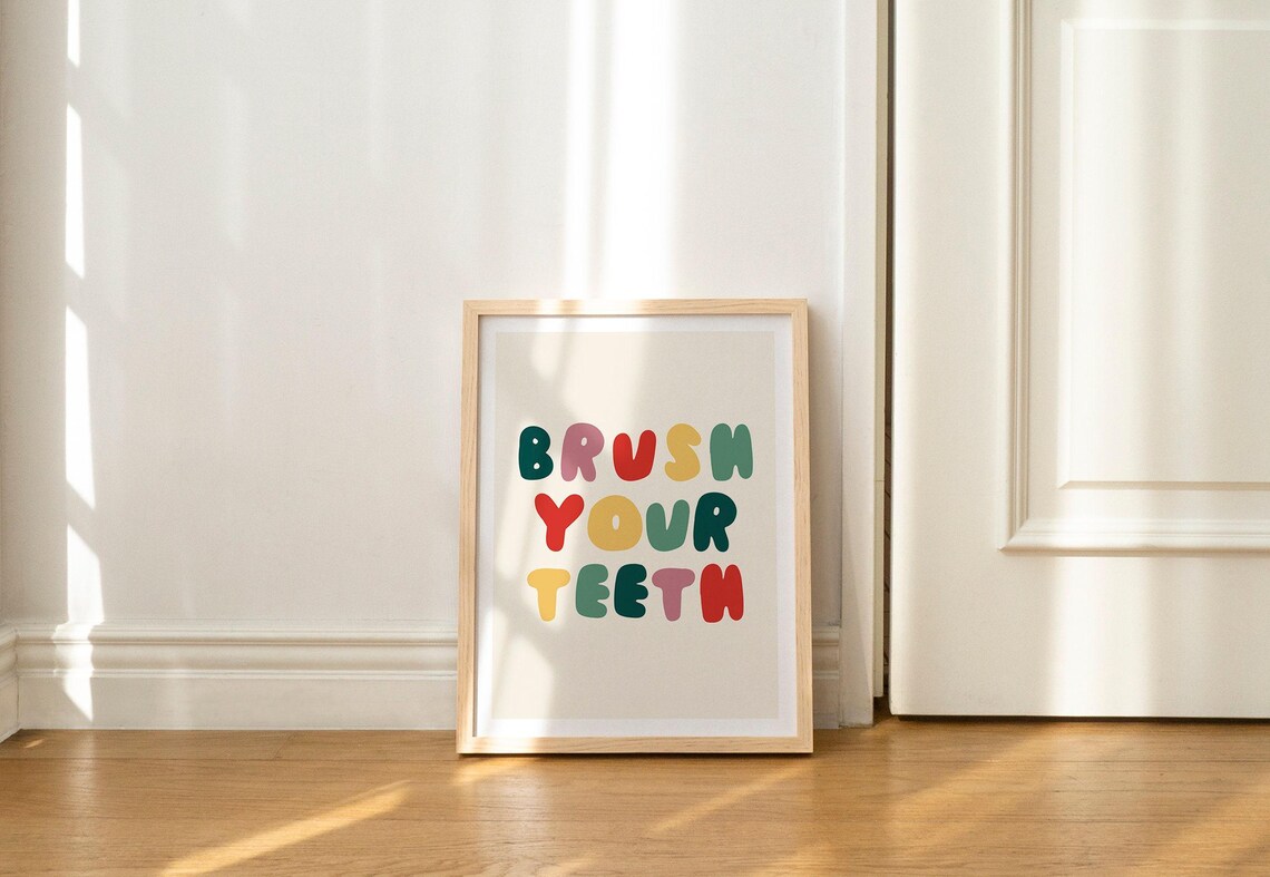 Kids Hygiene Rules Nursery Bathroom Poster Print - Image 2