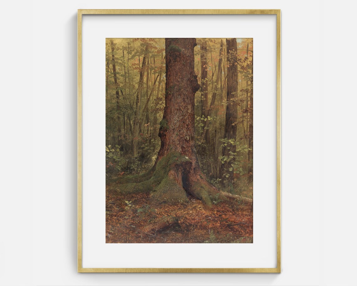 Vintage Forest Oil Painting, Tree Wall Art - Image 2