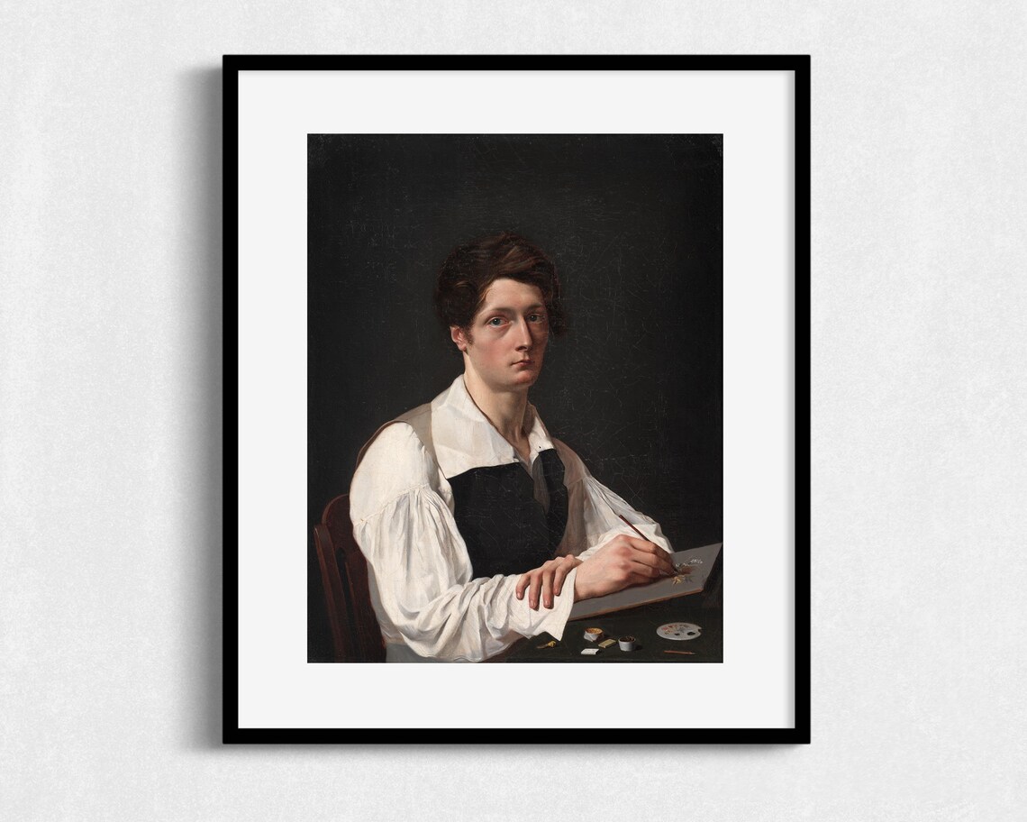 Portrait Of A Young Man, Vintage Moody Art Print - Image 2