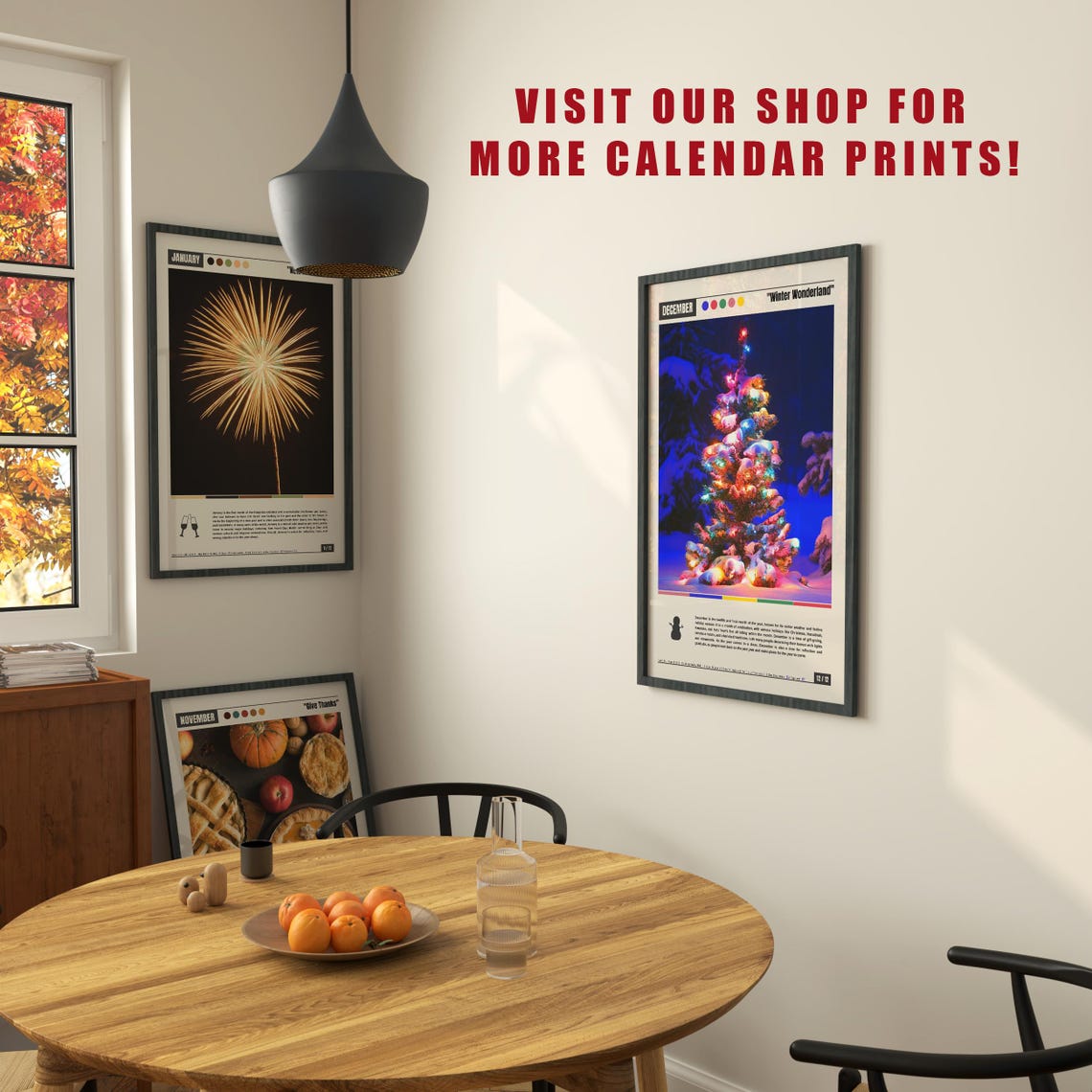 December Winter Wonderland Snowy Christmas Tree Night Lights Poster - Image 6