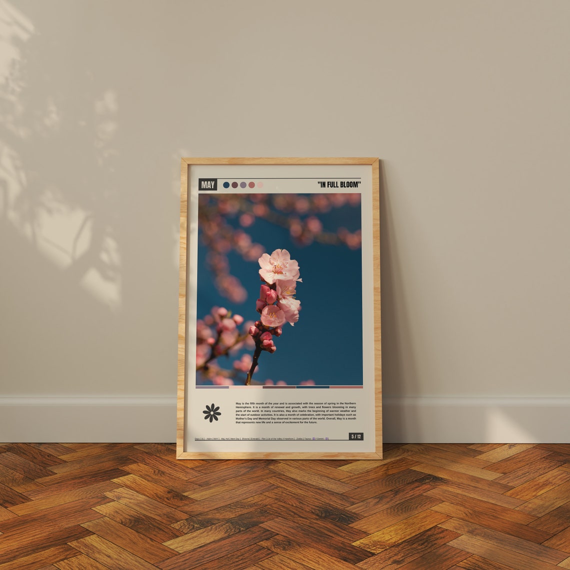 May Pink Cherry Blossoms In Full Bloom Delicate Floral Poster - Image 2