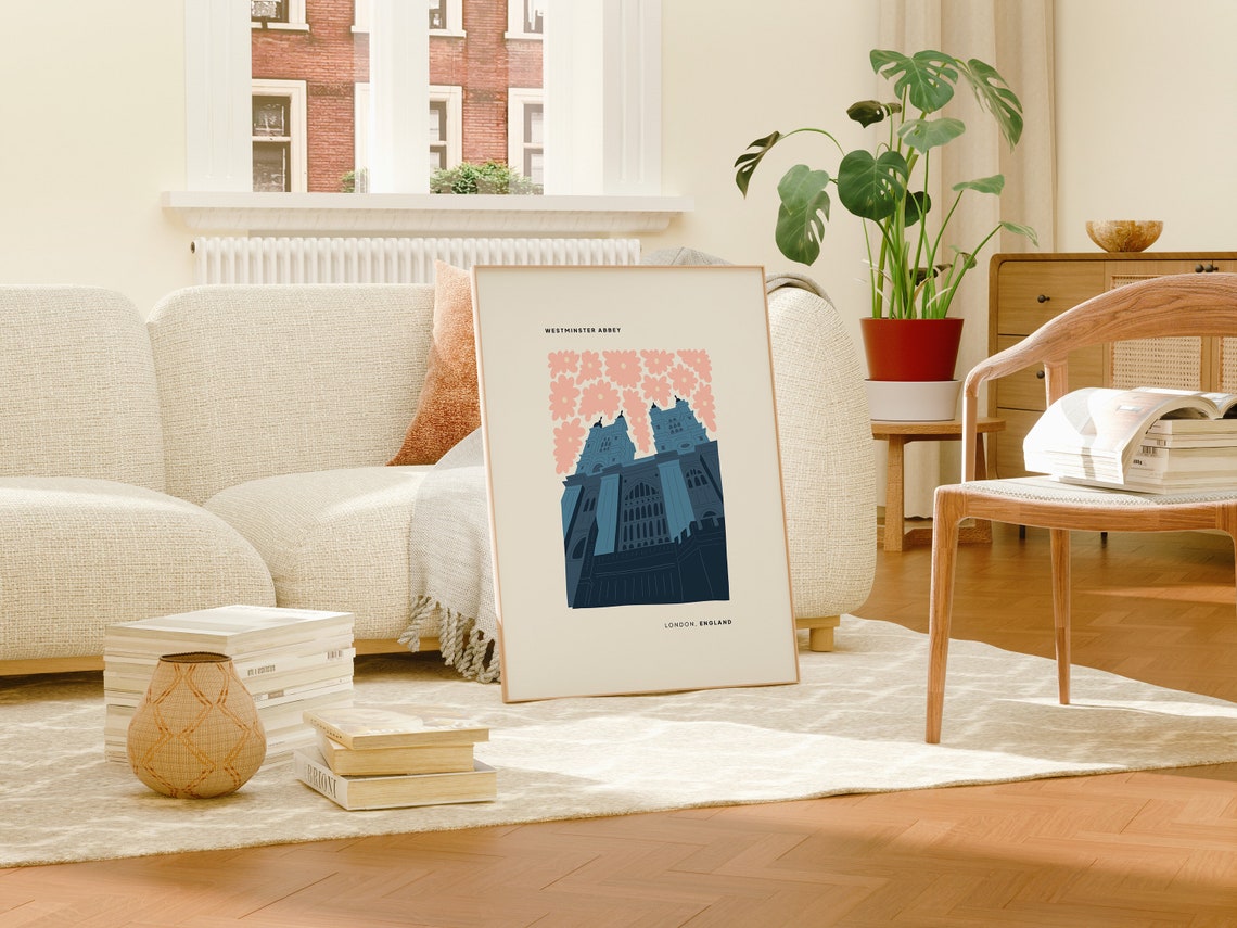 Westminster Abbey London Poster Westminster Abbey London Print Westminster Abbey Royal Church Travel Poster Westminster Abbey Trendy Art - Image 3