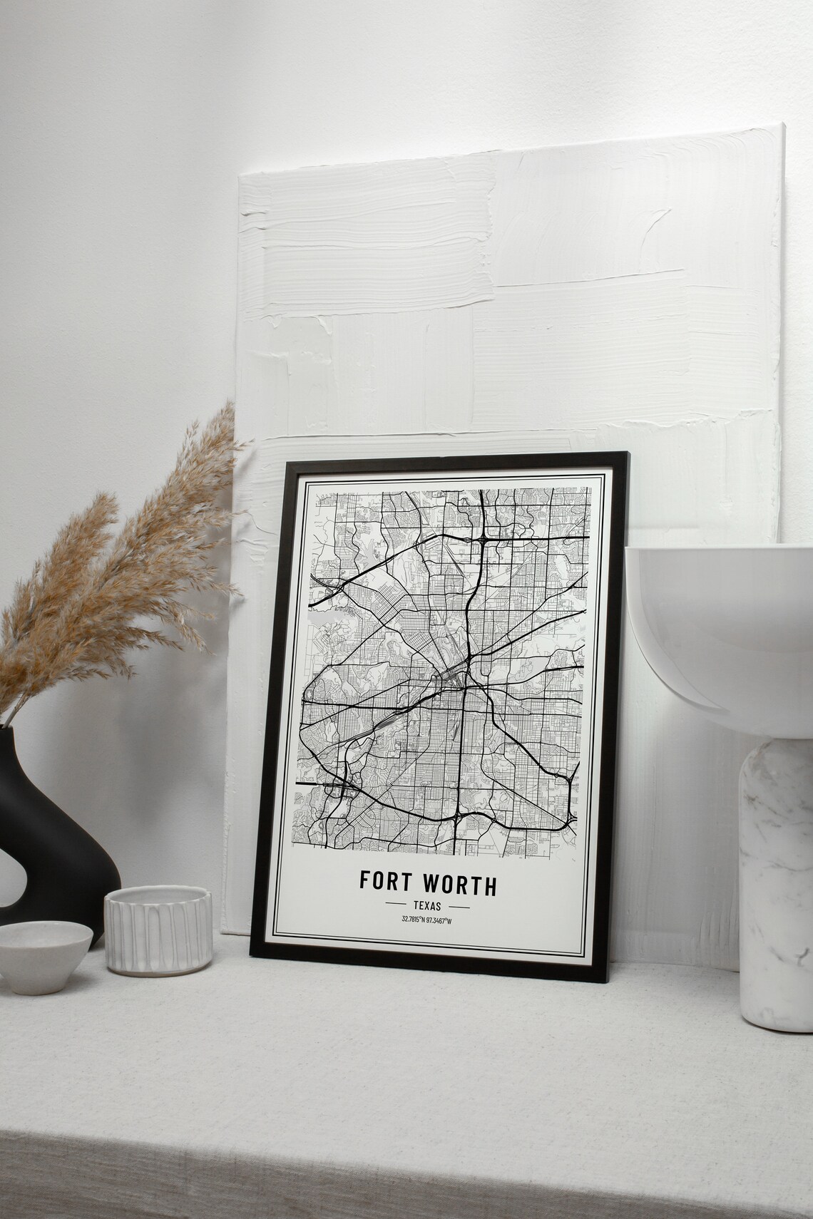 Fort Worth Texas Map Print, City Coordinates - Image 3