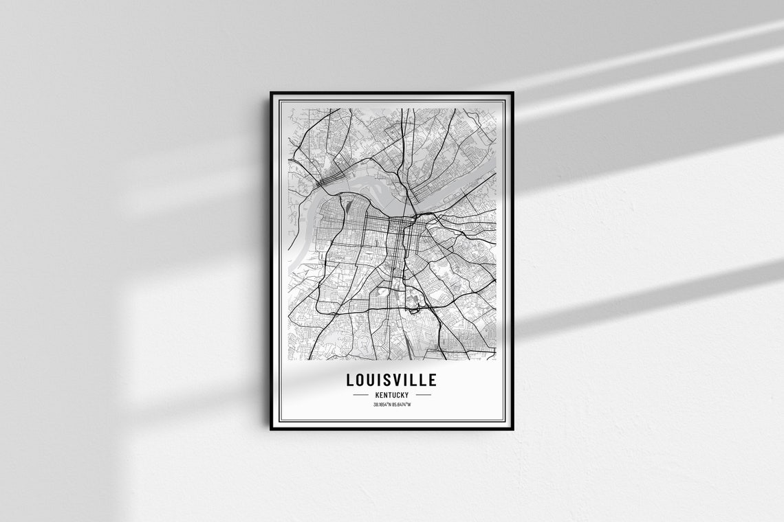 Louisville Kentucky Map Print Louisville Kentucky Map Poster Louisville Wall Art Louisville Print Louisville City Coordinates - Image 4