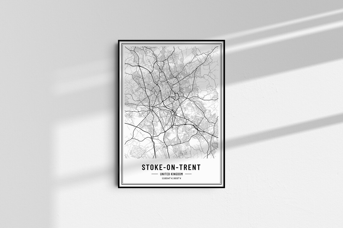 Sheffield UK Minimalist Black White City Street Map Art Poster - Image 4