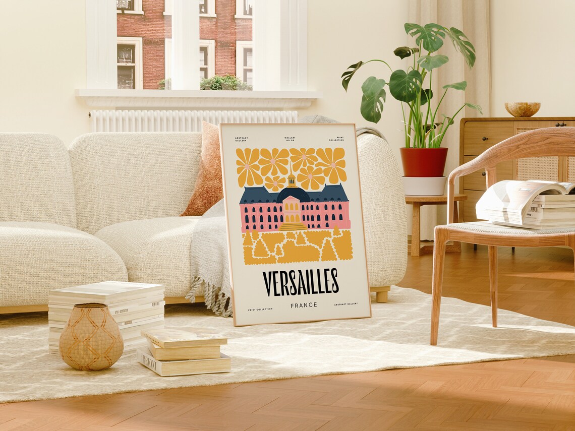 Versailles France Vintage Travel Poster, Trendy Art - Image 3
