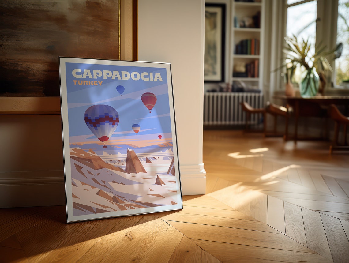 Cappadocia Turkey Hot Air Balloons Desert Landscape Travel Poster - Image 5