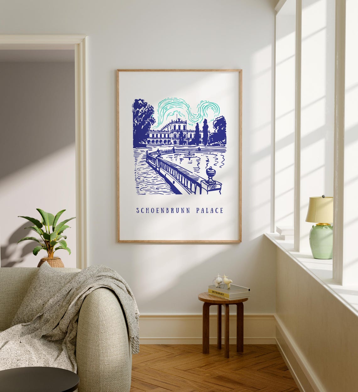 Schoenbrunn Palace Illustration Art Print Schoenbrunn Palace Vienna Austriatravel Illustration Schoenbrunn Palace Illustration Art - Image 6