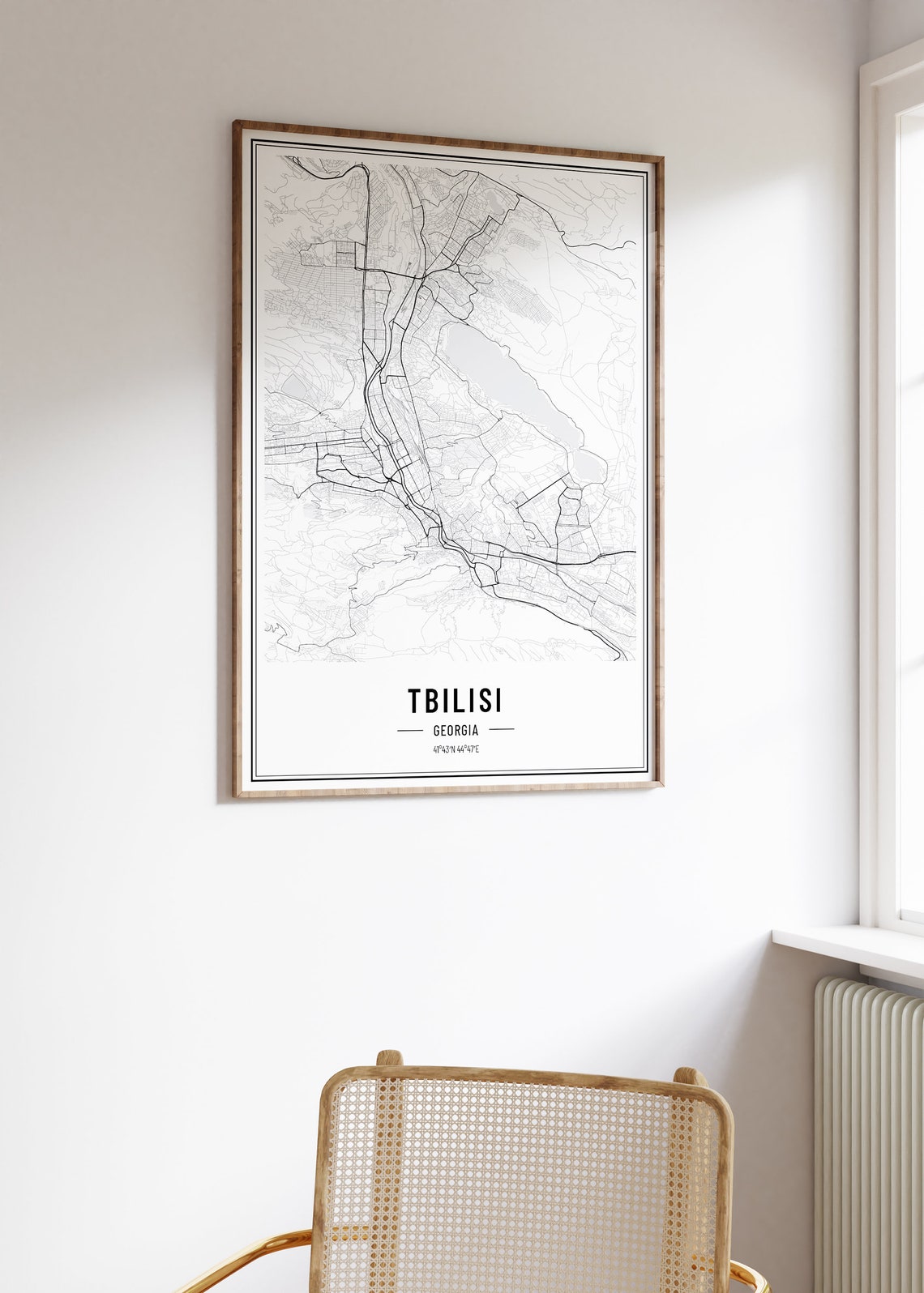 Tbilisi Georgia Minimalist Street Map Black Line Art Poster Decor - Image 5