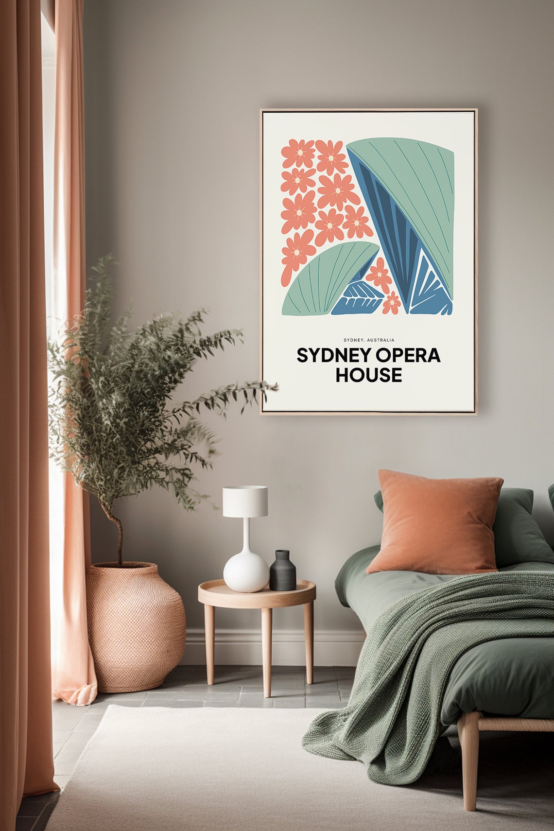 Sydney Opera House Australia Floral Abstract Art Wall Poster Gift - Image 5