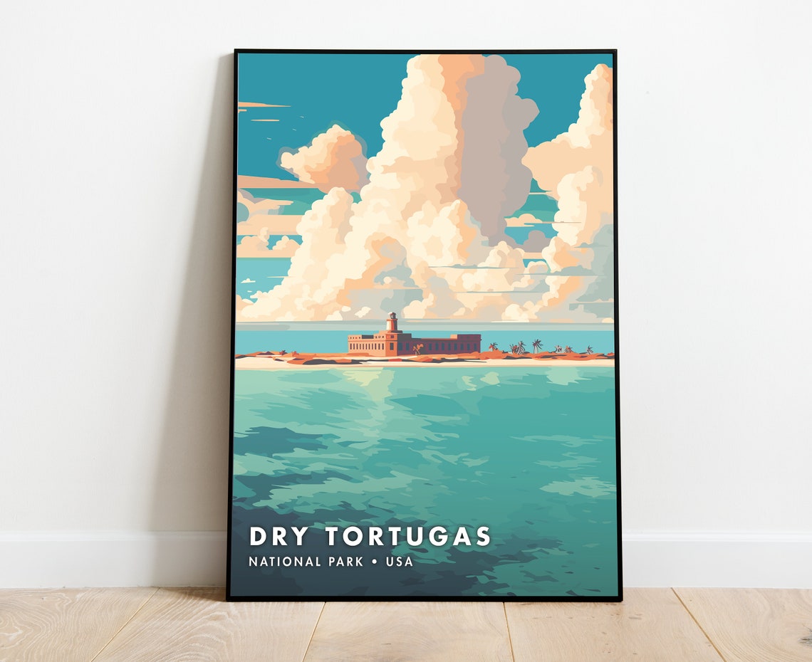 Dry Tortugas National Park USA Island Fort Turquoise Sea Art Poster