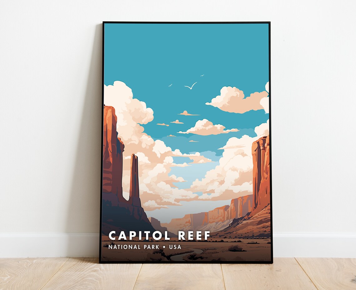 Capitol Reef National Park, Utah Red Rock Landscape Art Print