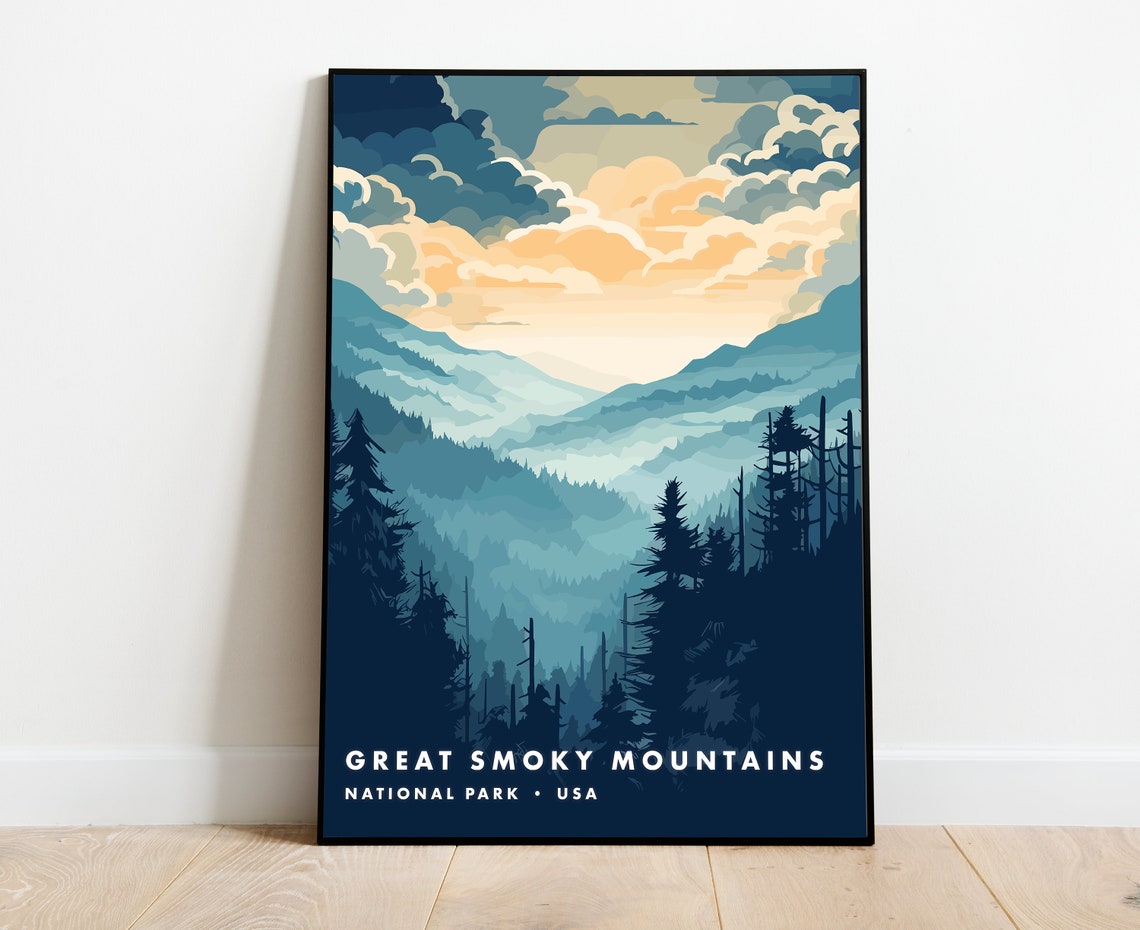 Great Smoky Mountains National Park Misty Forest Blue Ridge Poster