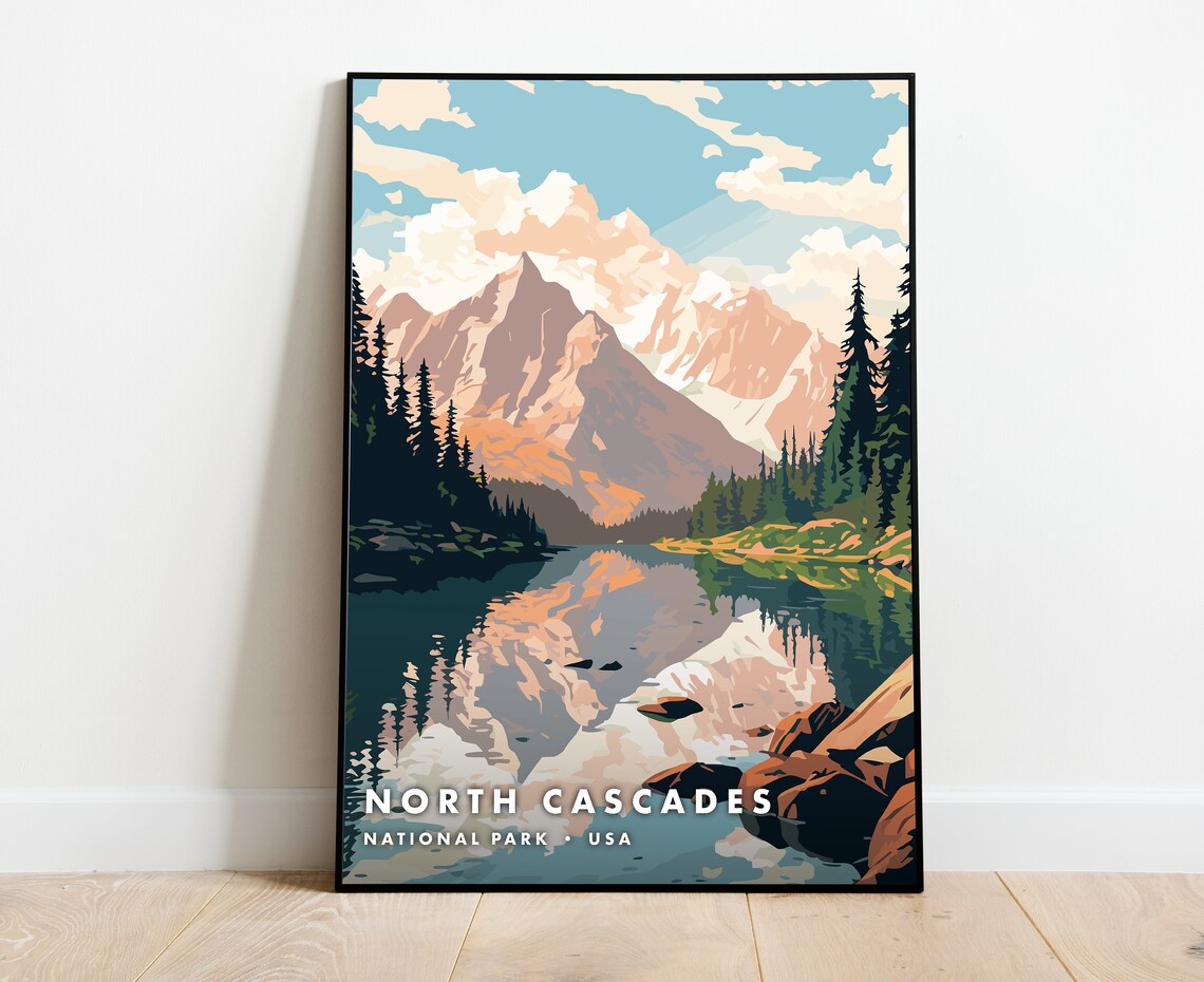 North Cascades National Park Scenic Landscape Poster