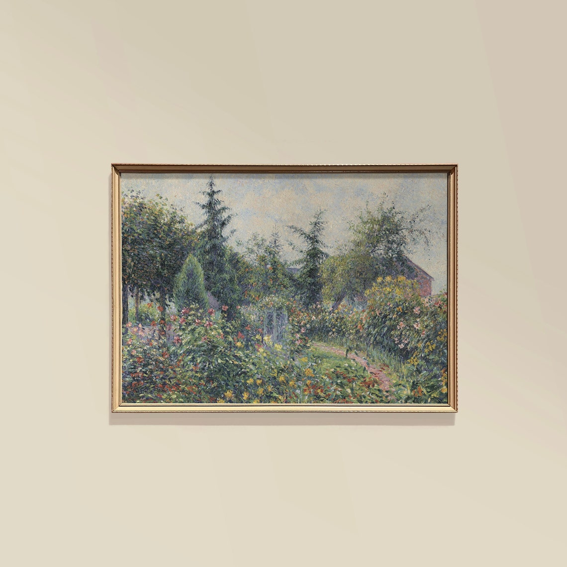 French Countryside Rose Garden Impressionist Spring Landscape Poster - Image 3