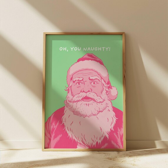 Funny Christmas Santa Poster Print