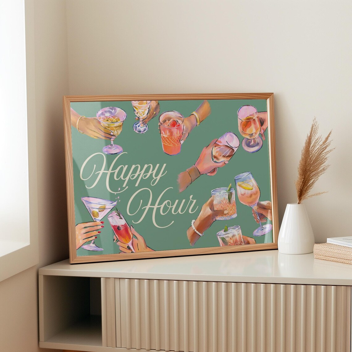 Martini Watercolor Print, Chic Cocktail Art