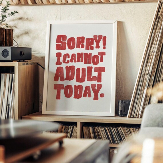 Vintage Typography Wall Art Retro Funny Quote Cozy Home Decor Print