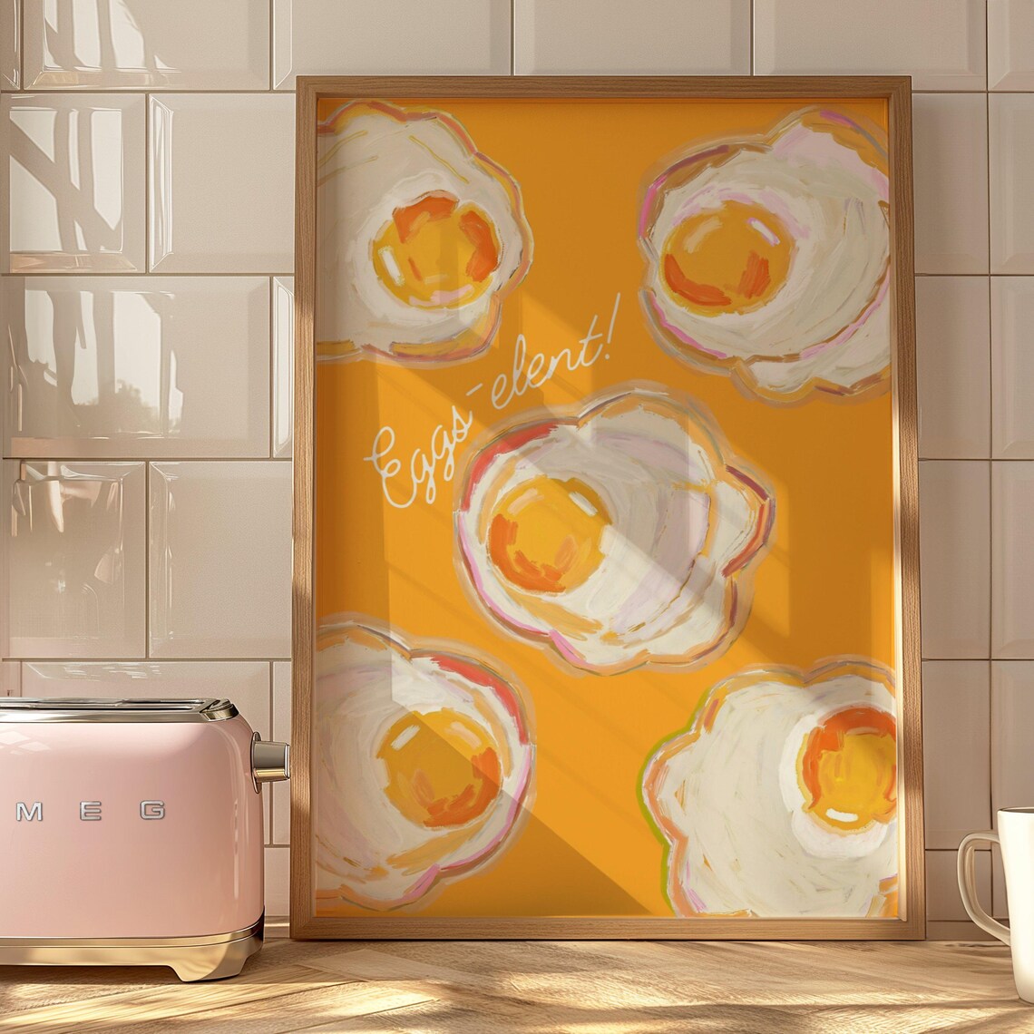Cute Egg Print, Maximalist Kitchen Poster