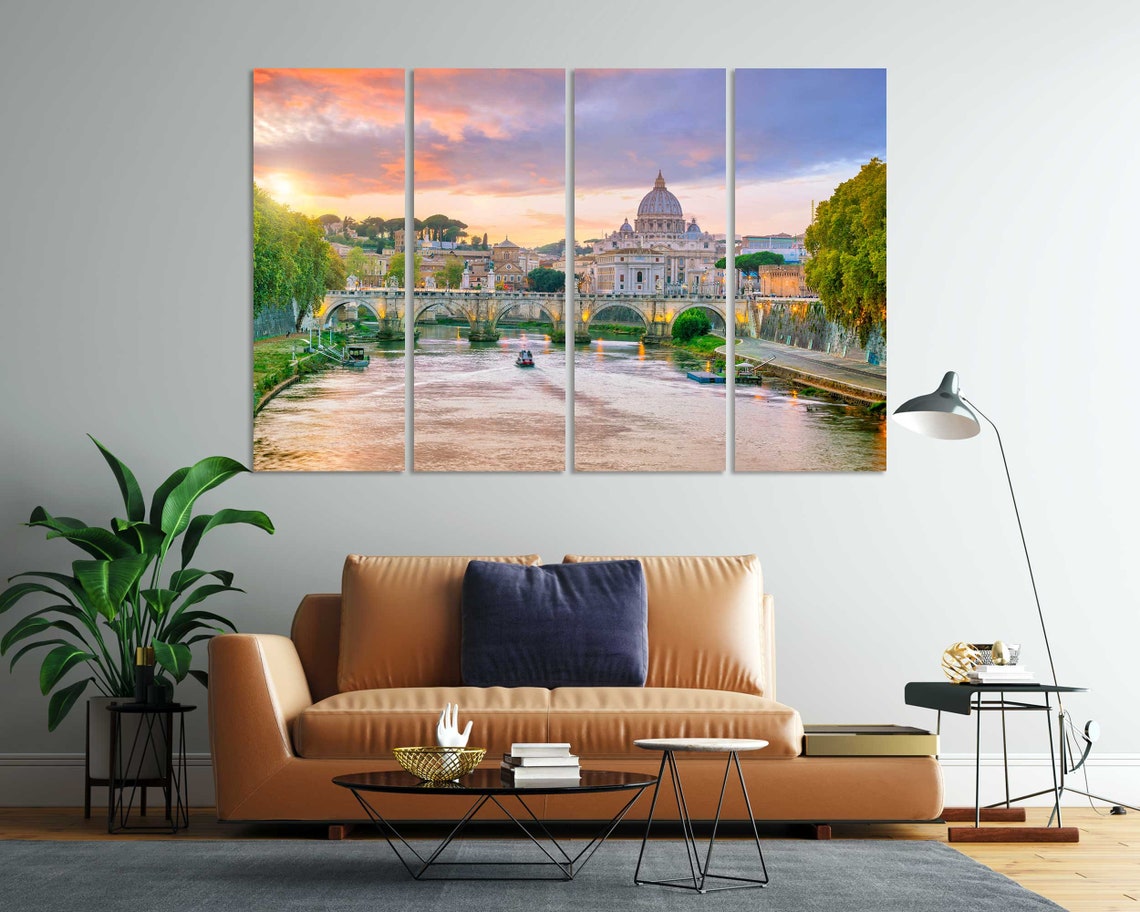St Peters Basilica Rome Sunset Tiber River Bridge Vatican Poster - Image 6