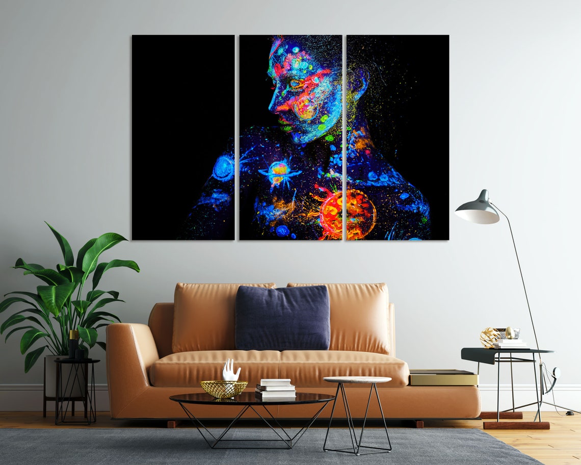 Painting Of A Universe On A Female Body Print Sets Portrait Picture Print On Woman Body Art On Universe Painting Art - Image 8