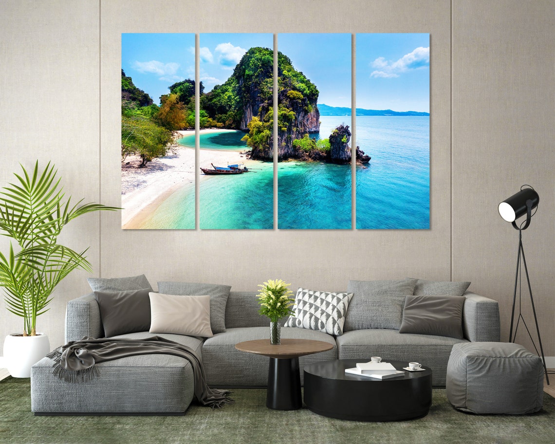 Thailand Koh Hong Island Limestone Cliffs Turquoise Beach View Poster - Image 8