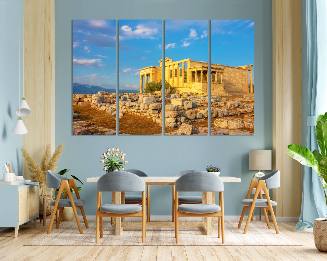 Erechtheion Acropolis Athens Greece Golden Hour Ancient Ruins Poster - Image 3