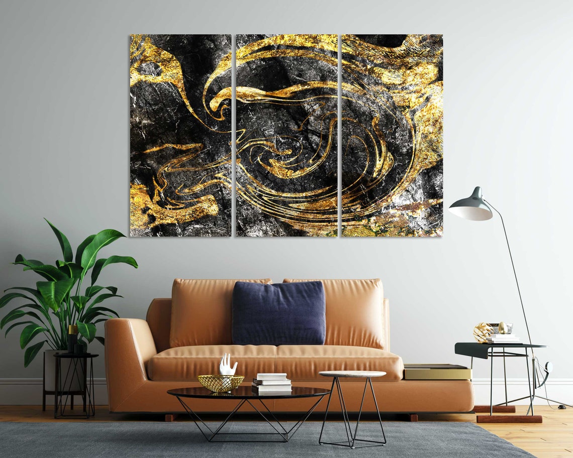 Black Gold Marble Swirl Abstract Luxury Living Room Wall Decor Poster - Image 7