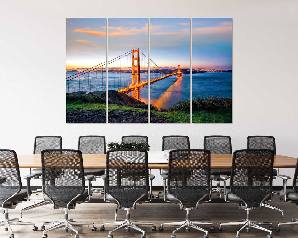Golden Gate Bridge San Francisco Sunset Twilight Glow Travel Poster - Image 4