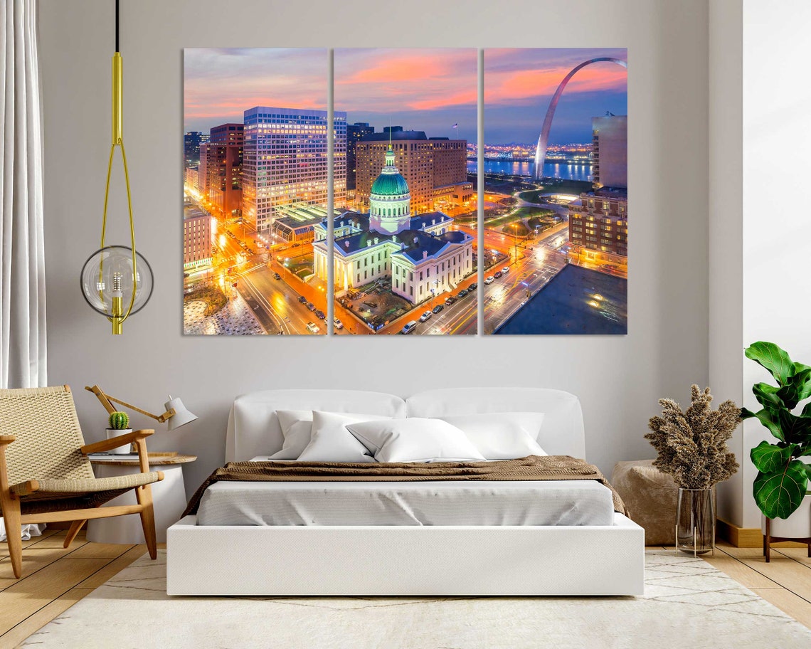 Saint Louis Missouri Downtown Dusk with Gateway Arch Skyline Poster - Image 6