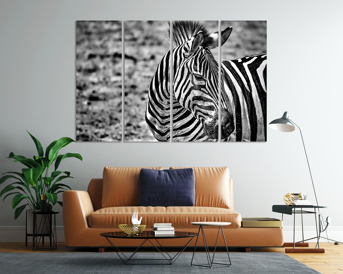 Black White Zebra Portrait Stripes Safari Wildlife Photography Wall Art Poster - Image 7