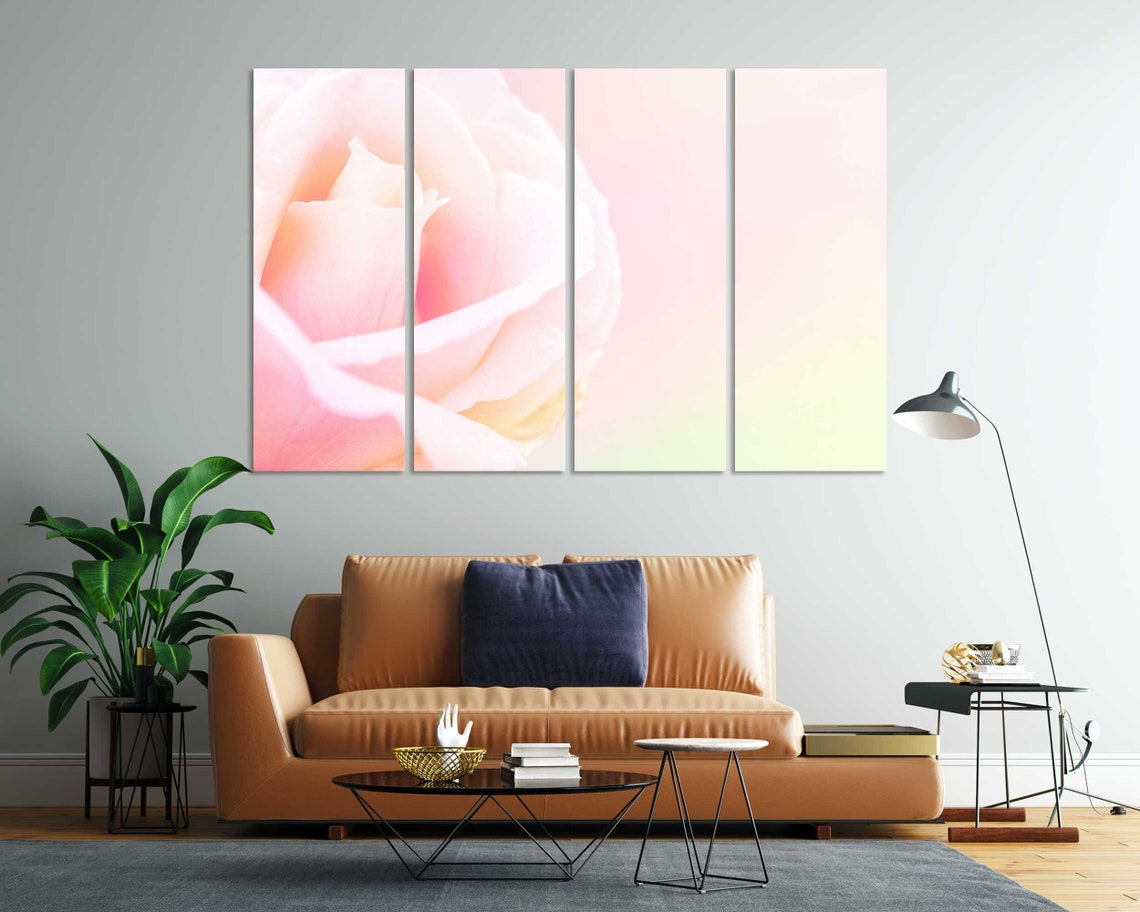 Pink Rose Bloom Soft Petal Close Up Pastel Botanical Wall Poster - Image 7
