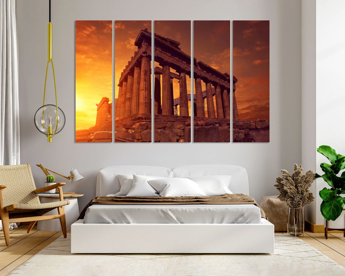 Parthenon Athens Greece Sunset Golden Columns Ancient Temple Poster - Image 6
