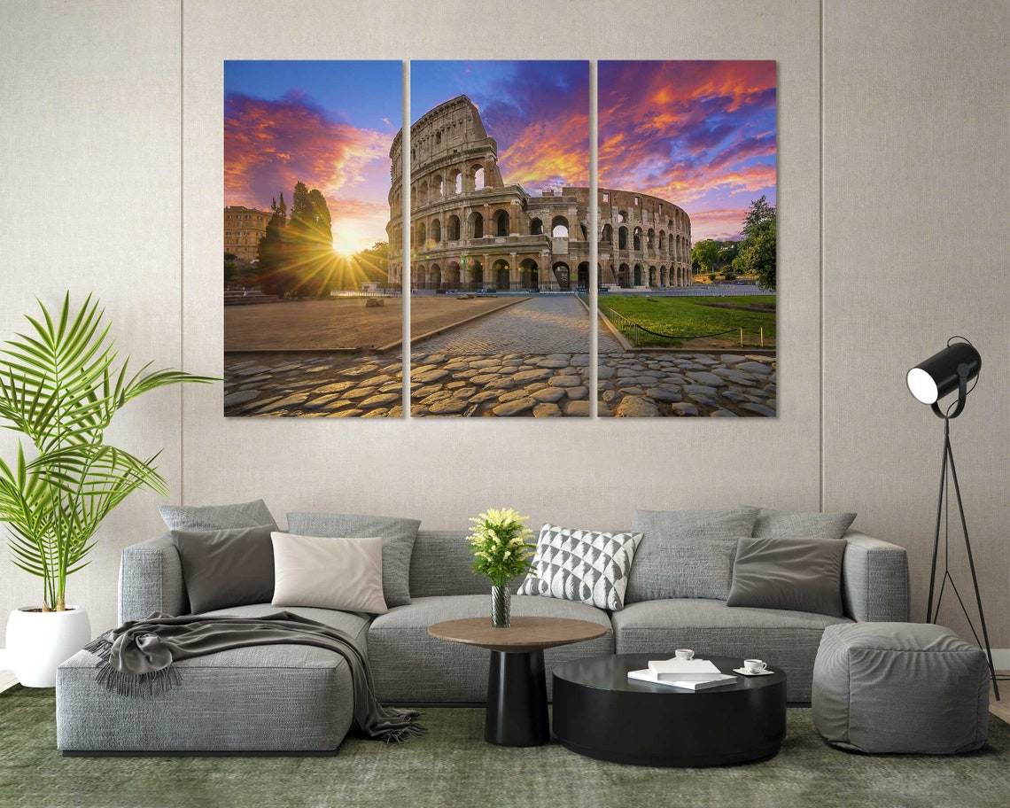 Colosseum Rome Italy At Sunrise With Dramatic Colorful Sky Poster - Image 8