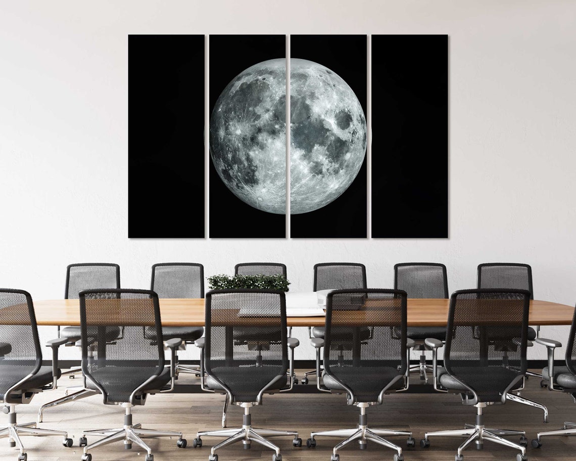 Full Moon Close Up Crater Detail Night Sky Lunar Surface Art Poster - Image 7