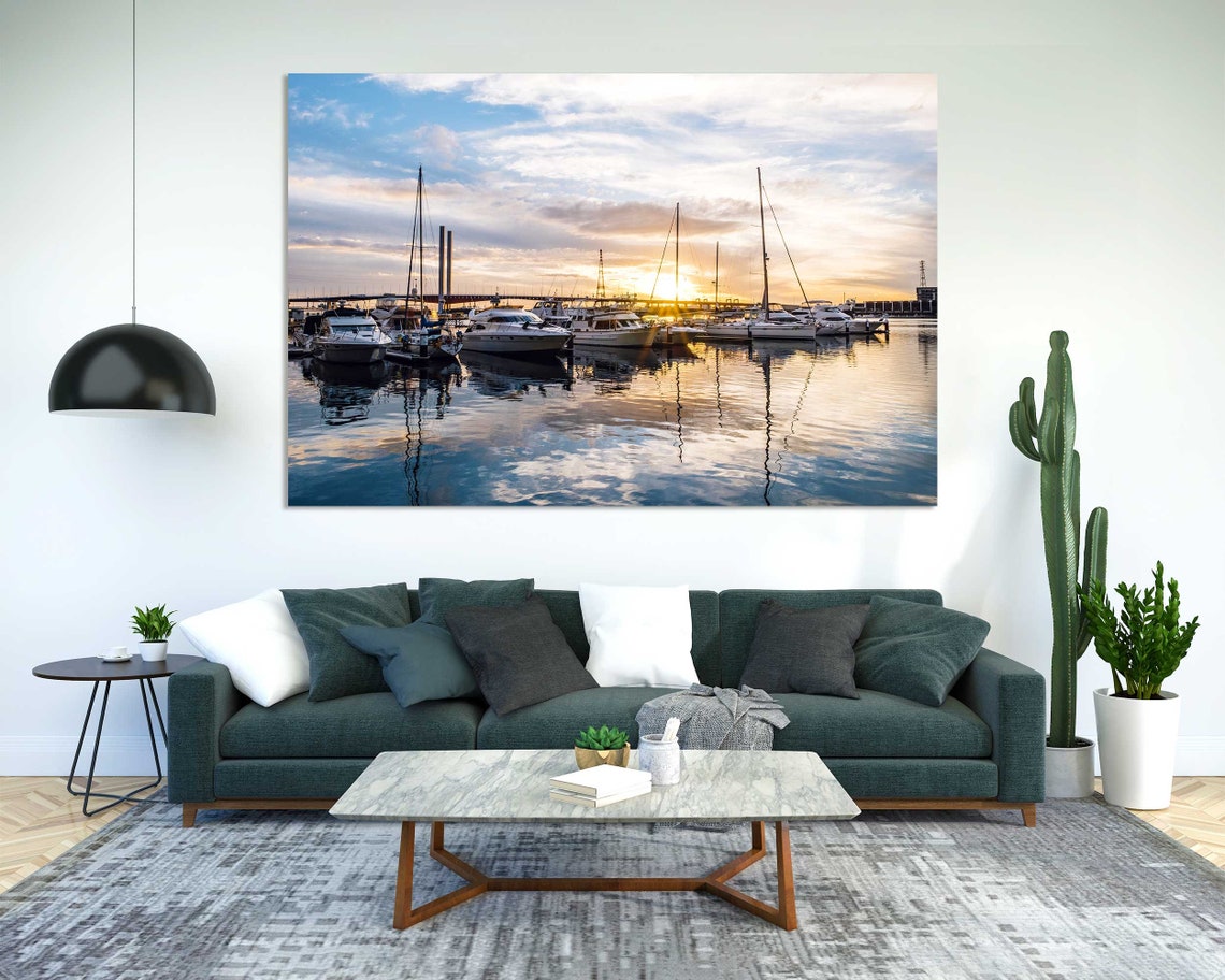 Yachts Parked In Harbor Photo Print On Boats Pictures Print On Yacht Painting Wall Art Water Transport Design Decoration - Image 2