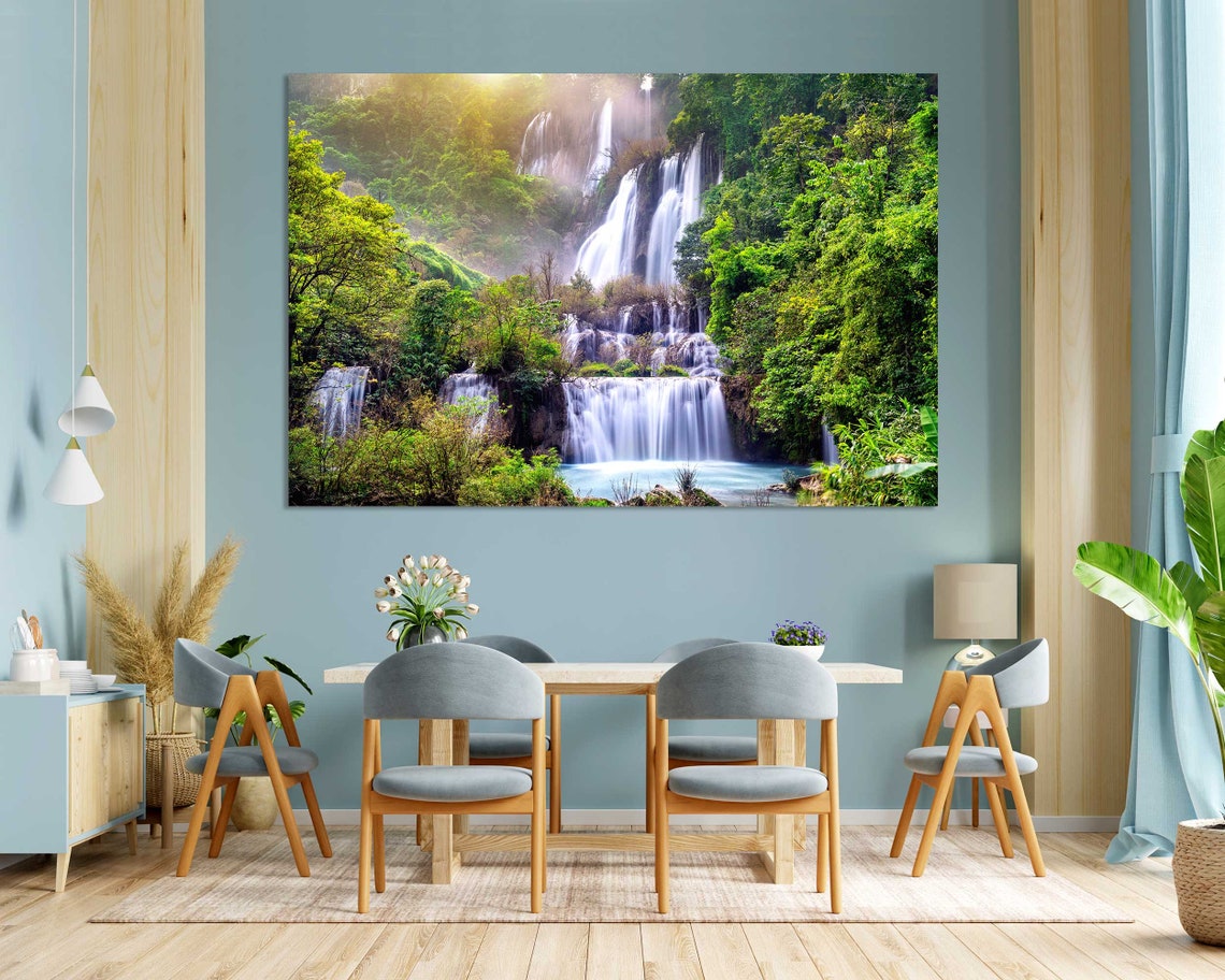 Thi Lo Su Waterfall Thailand Lush Jungle Tall Cascades Nature Poster - Image 3