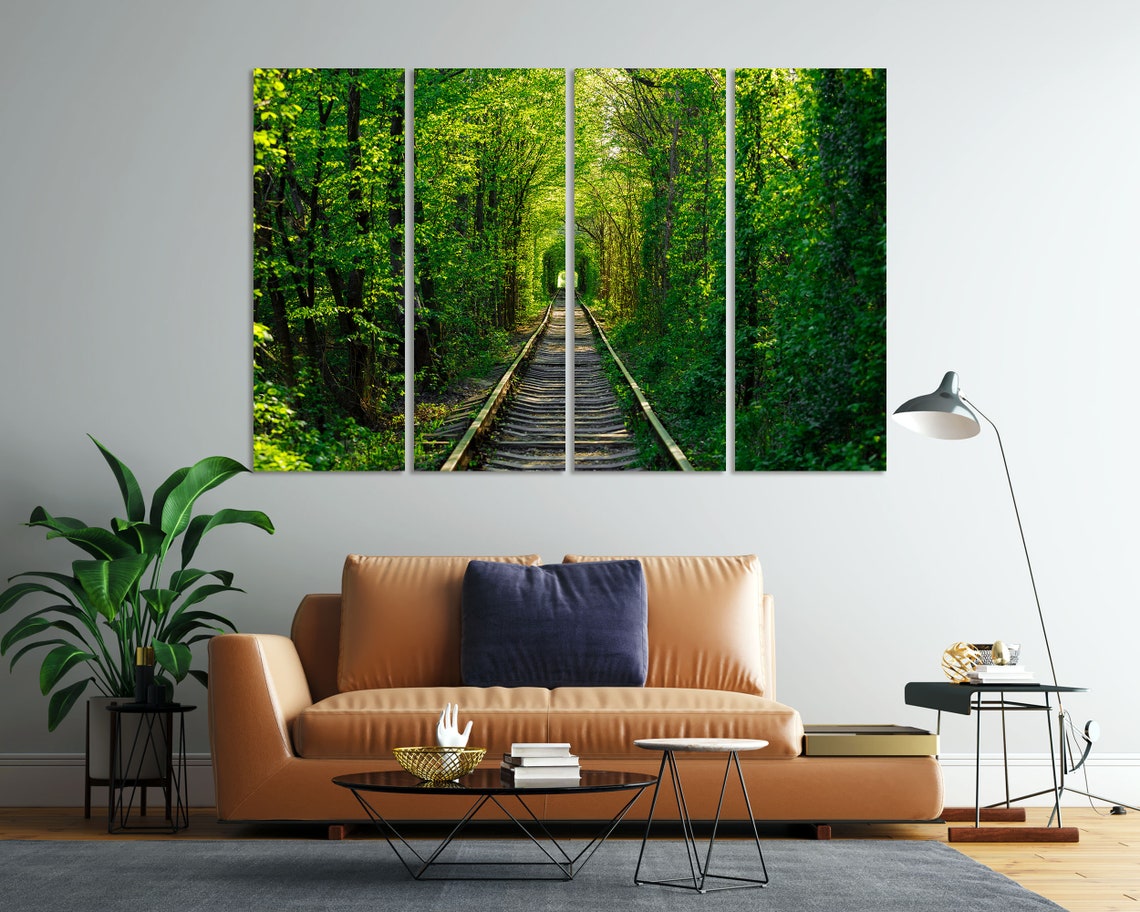 Tunnel of Love Railway Track Green Forest Spring Nature Poster - Image 7