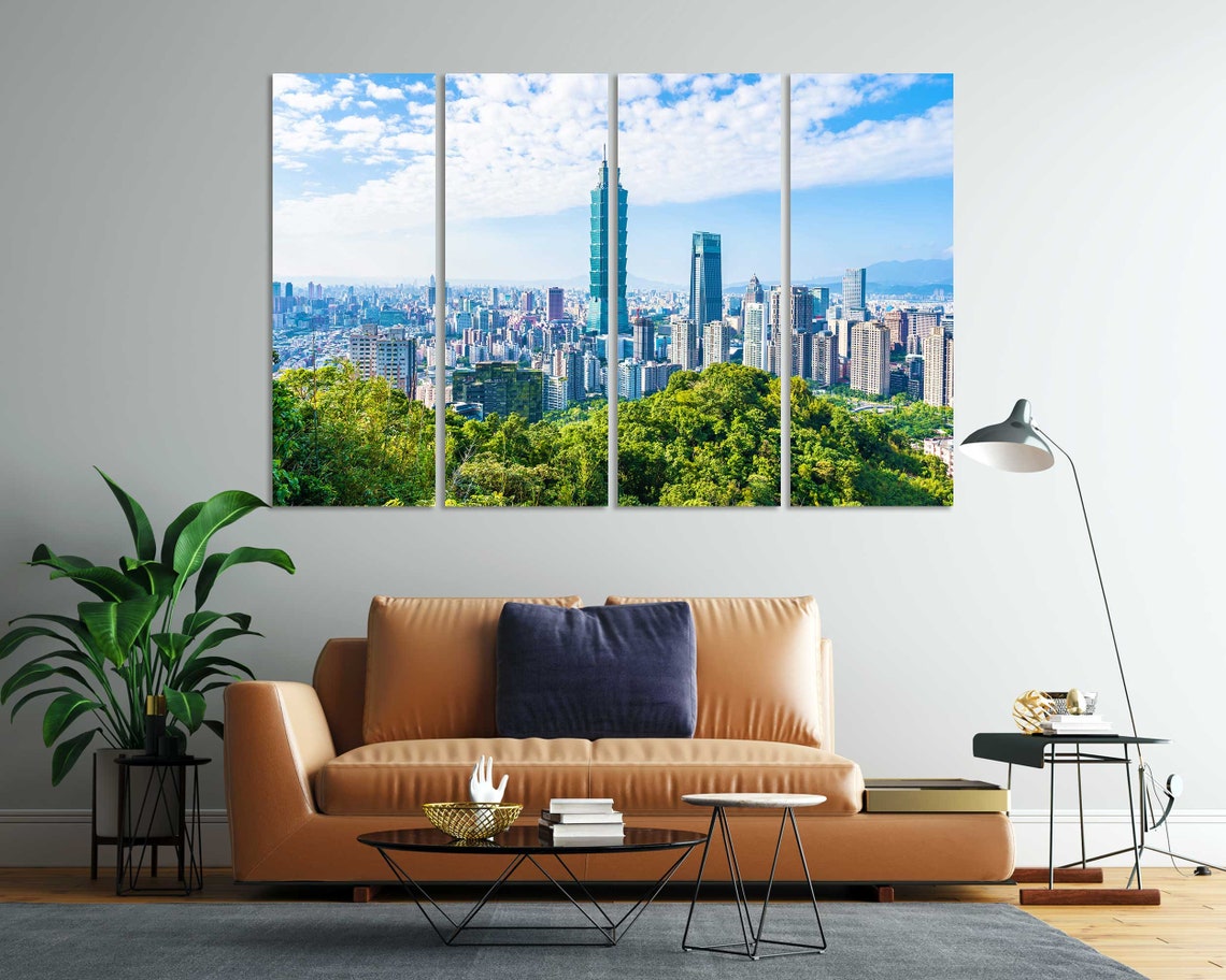 Taipei Cityscape Wall Art Sunny Taipei Print On Taiwan Travel Wall Art Architecture Of City Taipei Photo Print On - Image 7