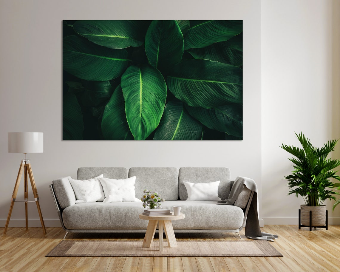Giant Tropical Green Leaves Bold Botanical Close Up Nature Poster