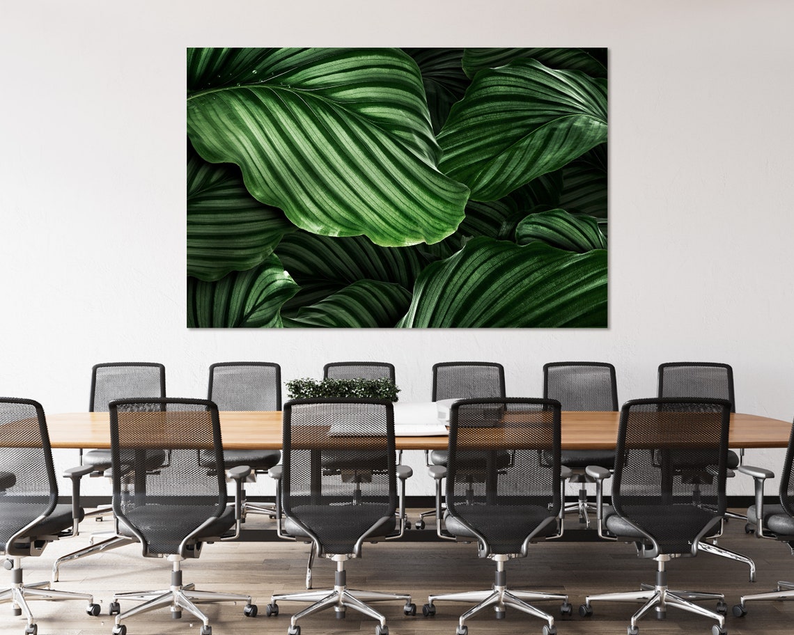 Calathea Striped Green Leaves Close Up Elegant Botanical Art Poster - Image 4