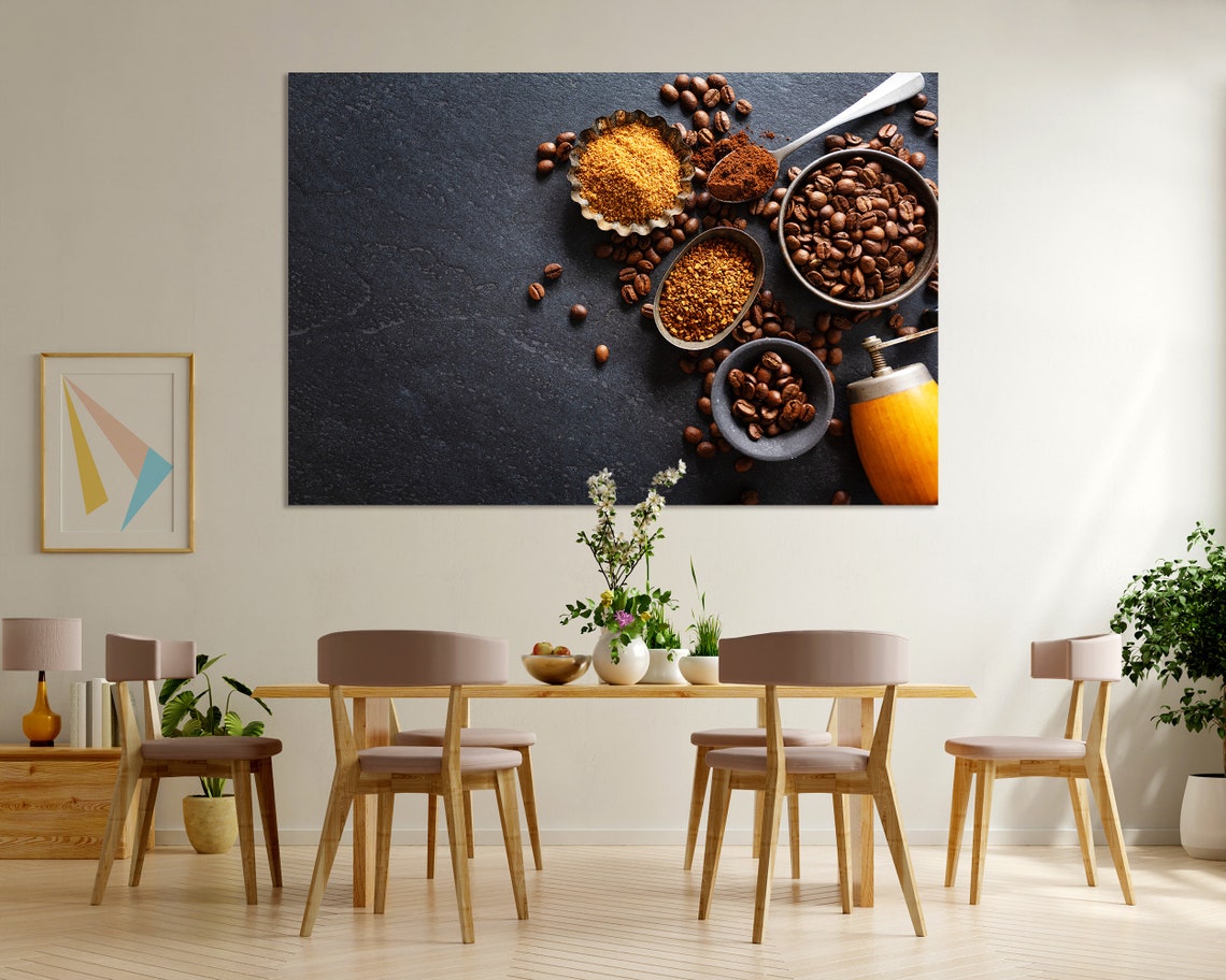 Coffee Decor For Wall Coffee Beans Print Art On Coffee Contemporary Wall Art Original Decor For Kitchen Coffee Popular Art