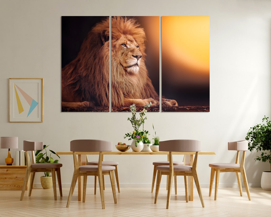 Lion Resting At Sunset Golden Light King Of Beasts Safari Art Poster - Image 8
