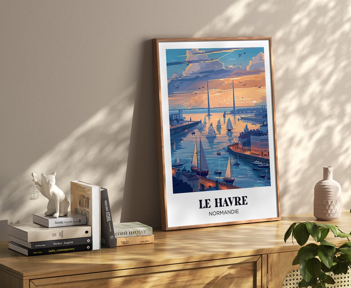 Le Havre Illustration Poster, Normandy Travel Poster - Image 4