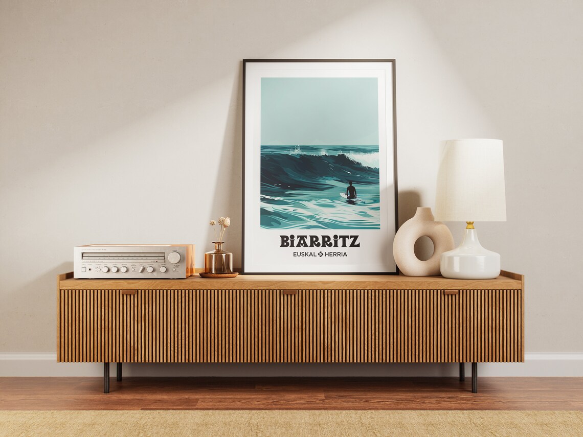 Biarritz Surf Poster, Minimalist Basque Country - Image 3