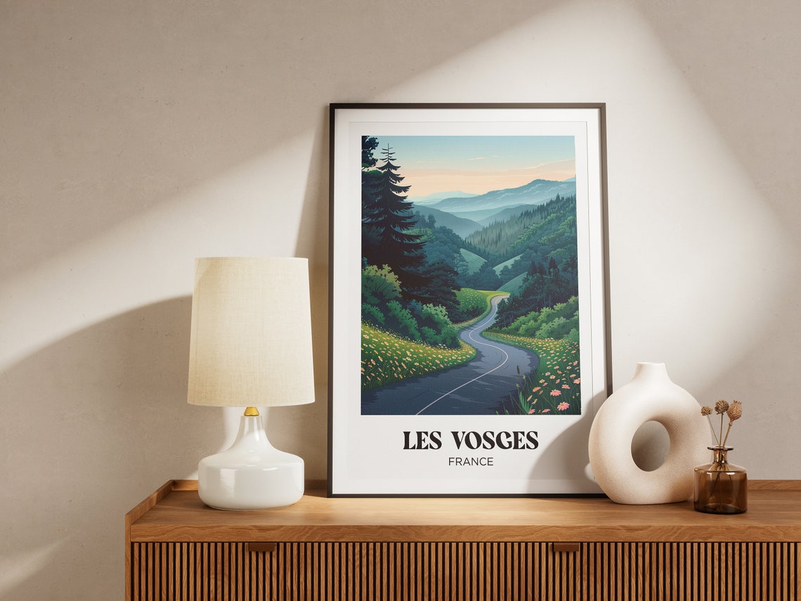 The Vosges Travel Poster The Vosges Illustration The Vosges Travel Poster Eastern France The Vosges Wall Decoration Lorraine - Image 3