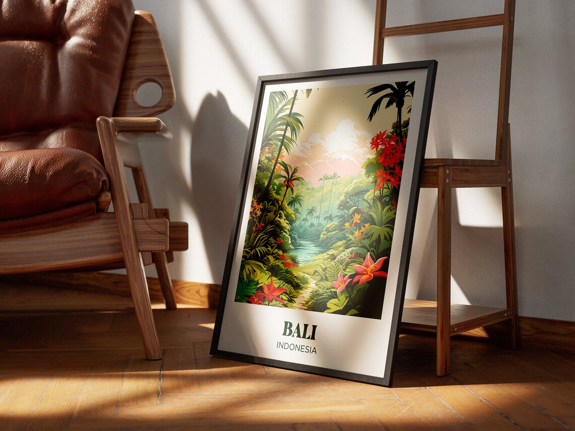 Bali Travel Poster, Watercolor Island Wall Art Print - Image 3