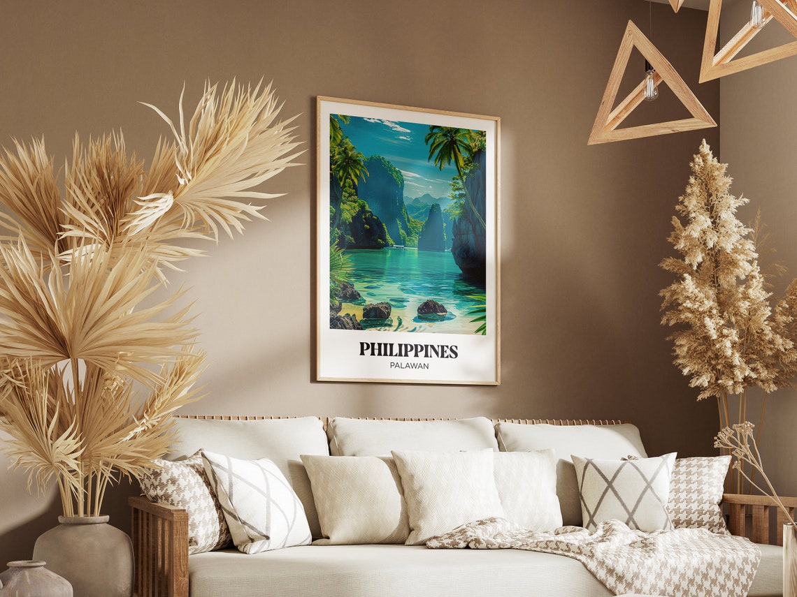 Palawan Philippines Limestone Karst Turquoise Lagoon Travel Poster - Image 2