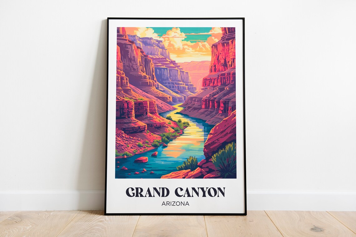 New York City Travel Poster, Retro Watercolor Illustration